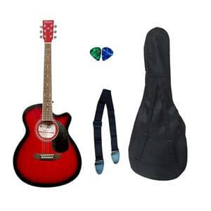 Belear Vega Series 40C Inch Wine Red Acoustic Guitar Combo Package with Bag, Pick, and Strap